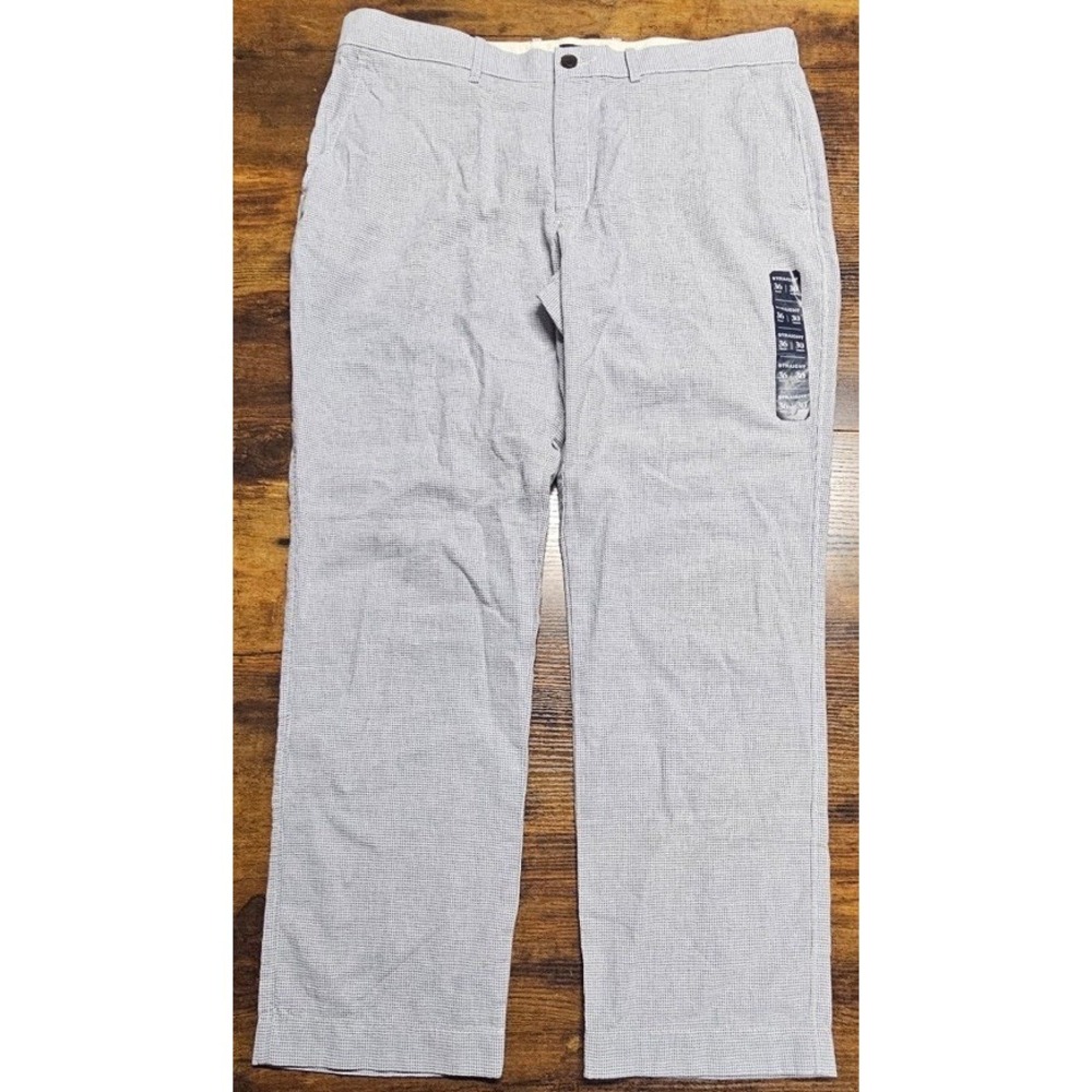 J.Crew Straight Leg Pants Men 36x30 Light Grey Linen Blend Micro Houndstooth NWT